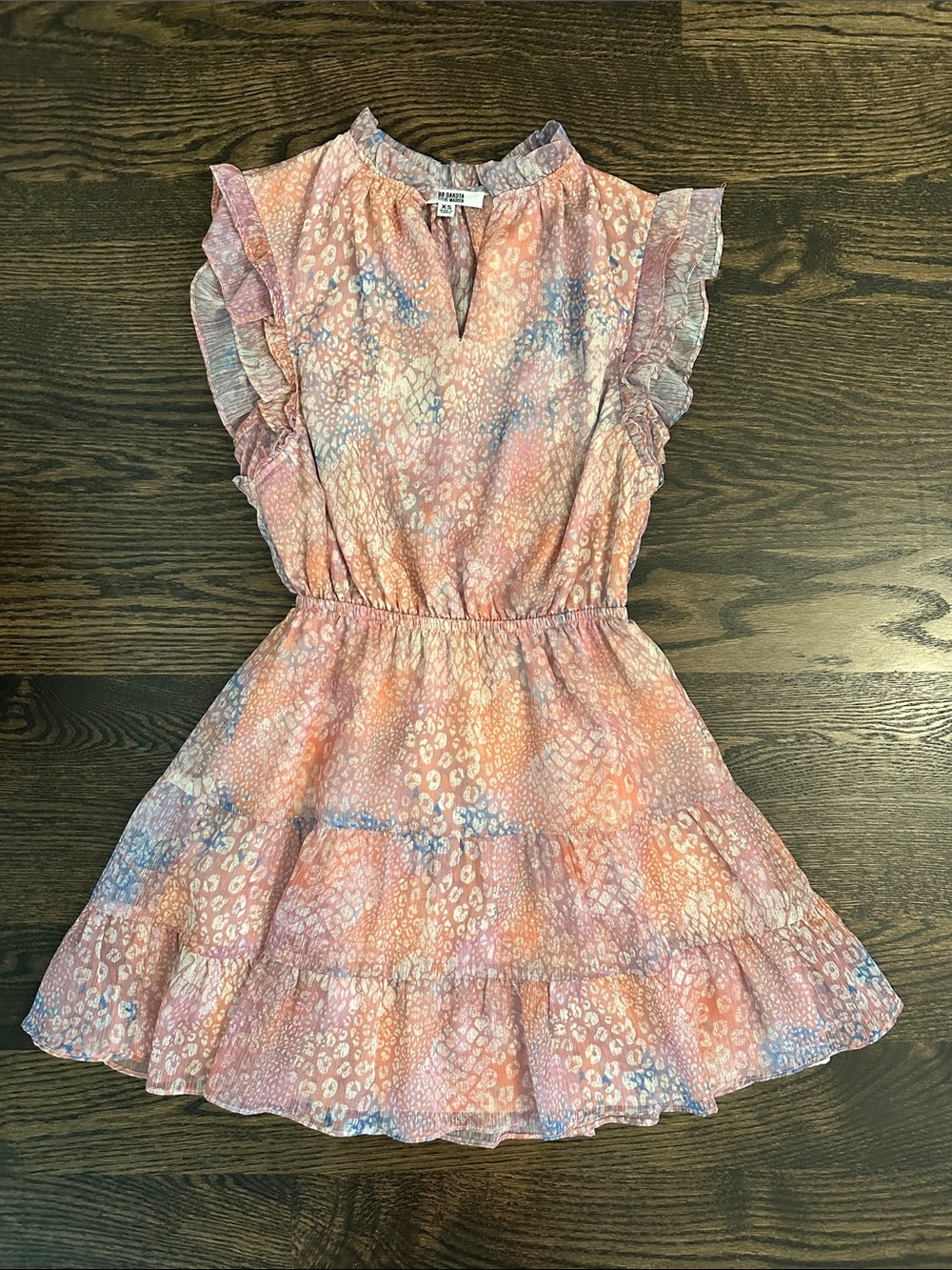 BB Dakota Women’s Pink Multi-Color Ruffle Tiered Dress